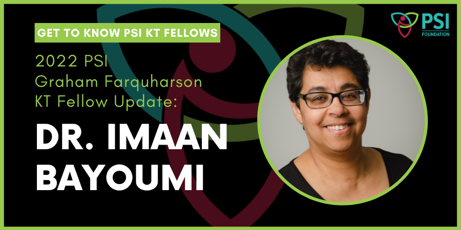 Website Banner - PSI KT Fellow Update - Dr. Imaan Bayoumi